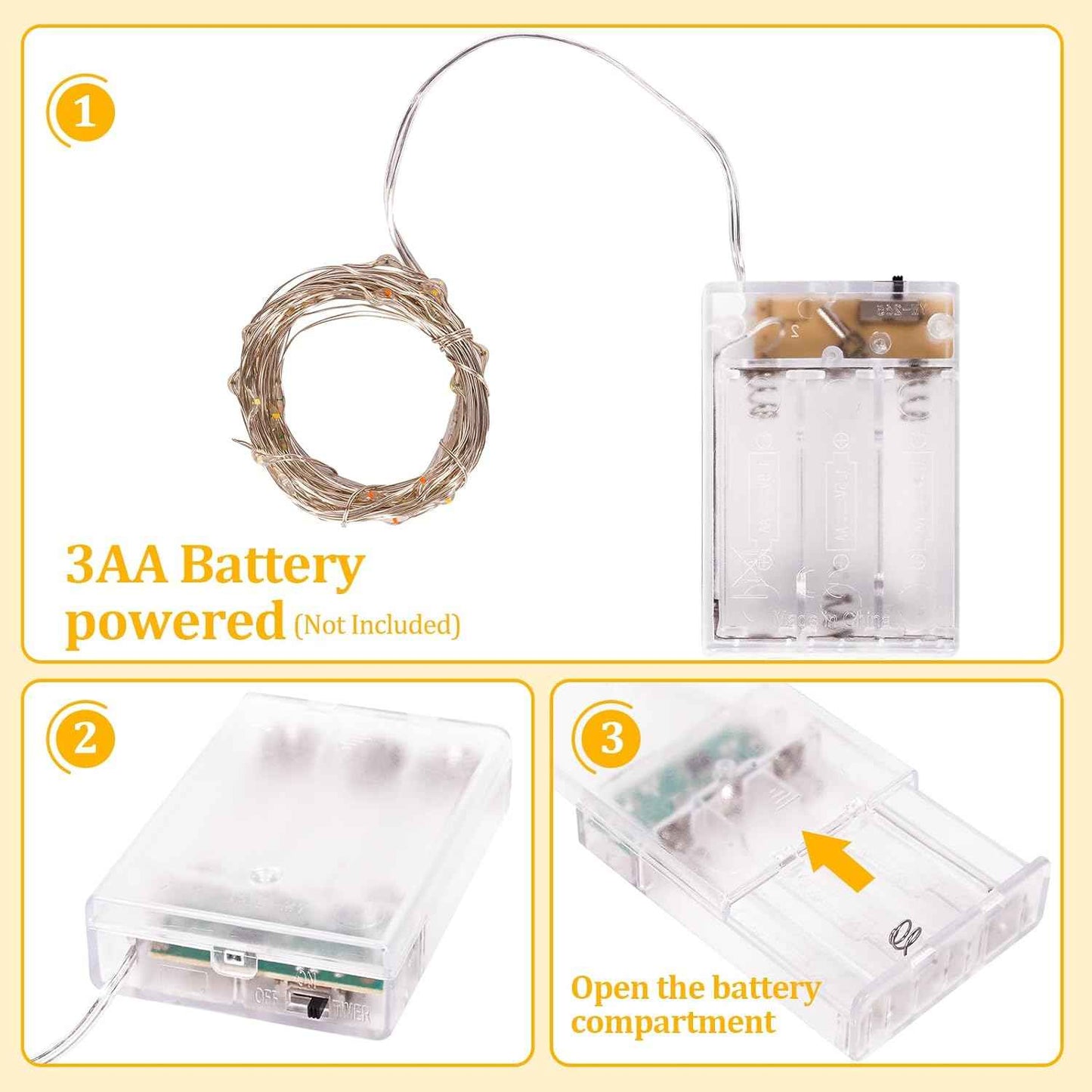 Minimax Home Kids Room Fairy Lights – Cool-Touch Nursery String Light with Auto Timer Nightlight