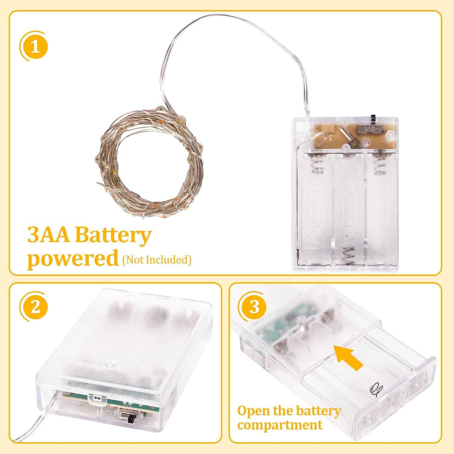 Minimax Home Kids Room Fairy Lights – Cool-Touch Nursery String Light with Auto Timer Nightlight