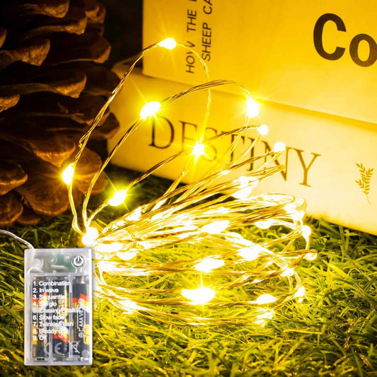 Glowhome Fairy Lights – Thoughtful Birthday Gift for Mom, Warm White Mason Jar String Lights with Timer