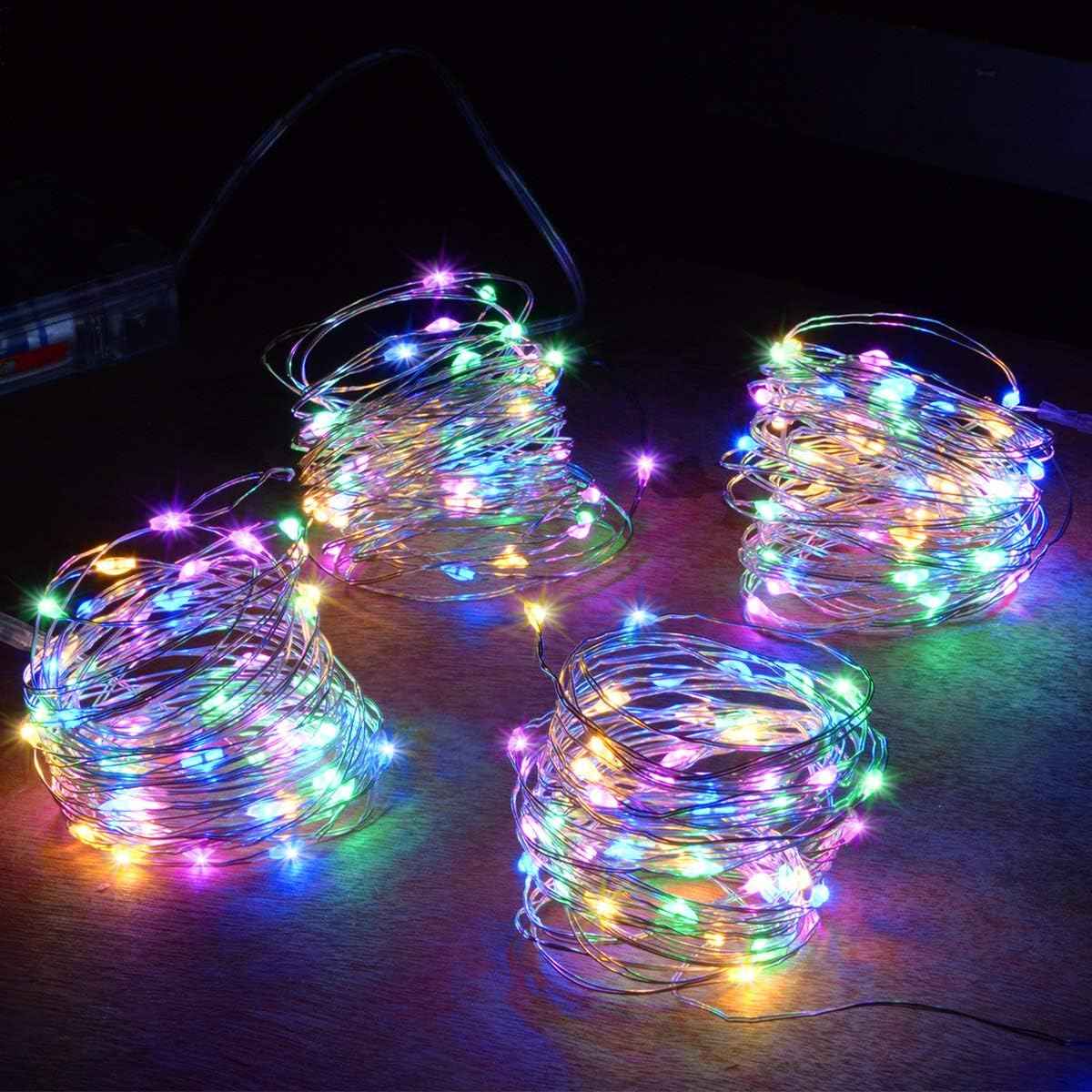 [Brand] Minimalist String Lights – Clean Copper Wire Bedroom Accent, 4-Pack Battery LED Set