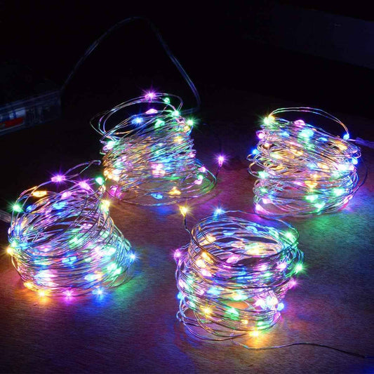 [Brand] Minimalist String Lights – Clean Copper Wire Bedroom Accent, 4-Pack Battery LED Set