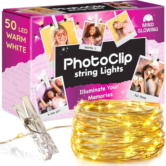 Mind-Glowing Photo Clips String Light - Safe LED String Lights for Kids Bedroom, Cool-Running Fairy Lights with Photo Clips for Girls Room