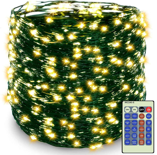 Decute 500LED 164ft Fairy Lights – Safe Nursery Night Light and Kids Room Decor, Cool to Touch Low Voltage Warm White String Lights
