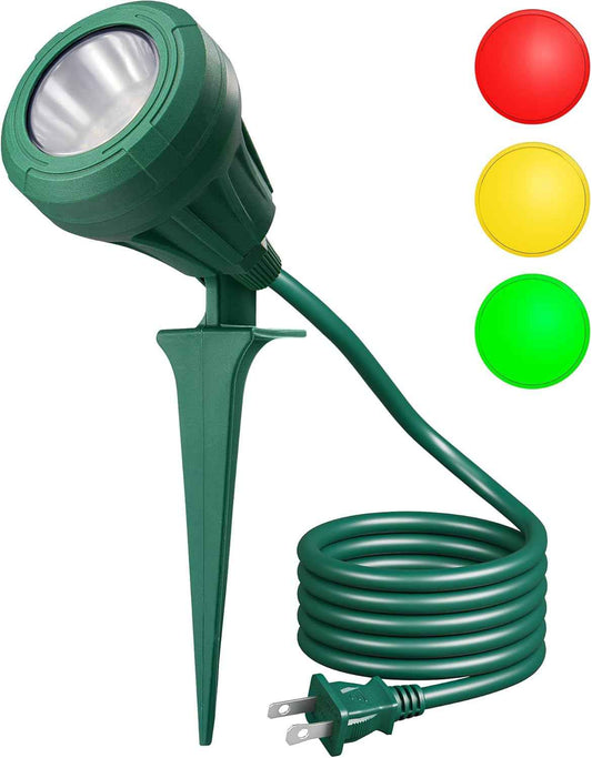 DEWENWILS UL Listed LED Outdoor Spotlight – Flameless, Cool-Running Accent Light Safe Around Kids, Pets, and Holiday Décor