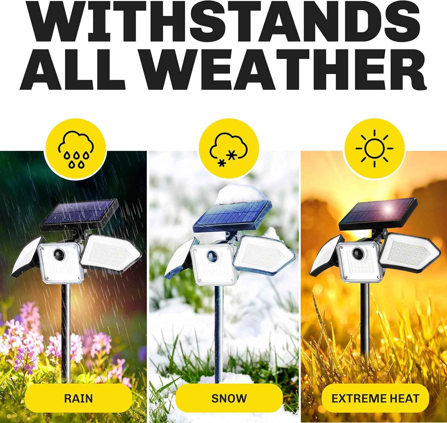 Bionic Solar Flood Light 2-Pack – Weatherproof Motion Light for Driveways, Fences, and Open-Air Events