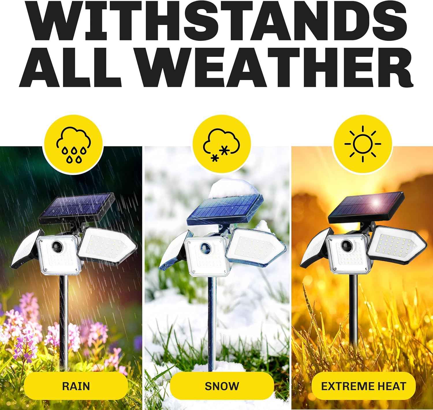 Bionic Solar Flood Light 2-Pack – Weatherproof Motion Light for Driveways, Fences, and Open-Air Events