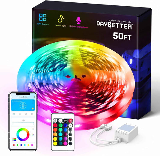 DAYBETTER Smart RGB LED Strip Lights for Kids Room and Nursery, Cool to Touch 12V Low Voltage App Controlled Multicolor Accent Lighting for Playroom Decor