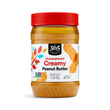 Whole Foods Market 365 Unsweetened Creamy Peanut Butter 16 oz - Authentic Flavor and Texture for Everyday Enjoyment Sugar Dip