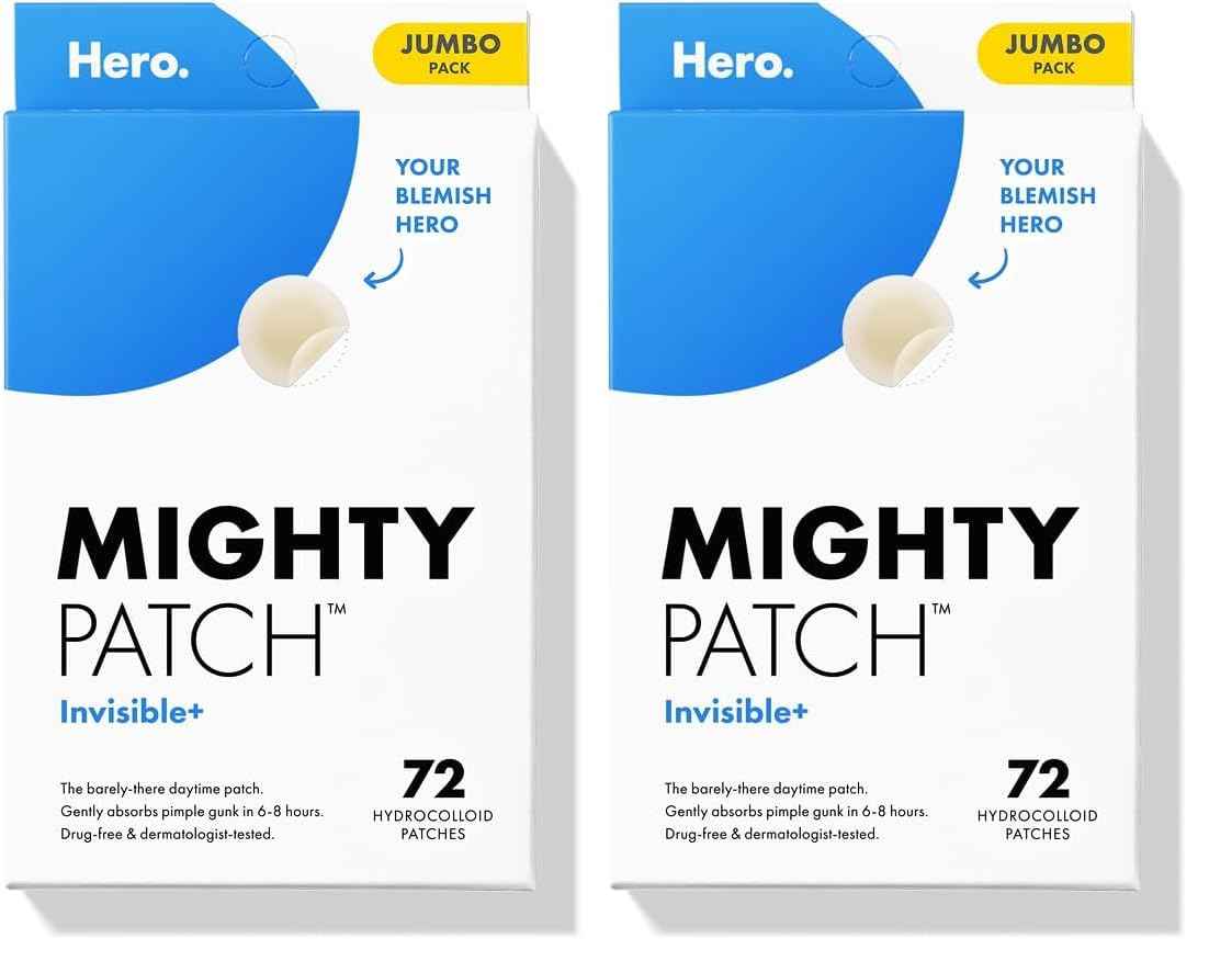 Mighty Patch™ Invisible+ Patch - Daytime Hydrocolloid Acne Pimple Patches for Covering Zits and Blemishes, Ultra Thin Spot Stickers for Face and Skin