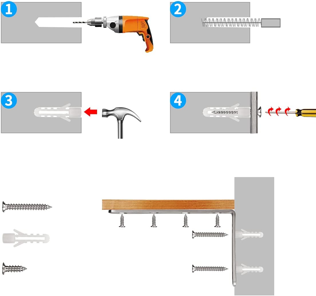 YUMORE_L_Bracket,_5"_x_3"_Max_Load:_35lb/15KG_Heavy_Duty_Stainless_Steel_Solid_Shelf_Support_Corner_Brace_Joint_Right_Angle_Bracket,_Pack_of_4