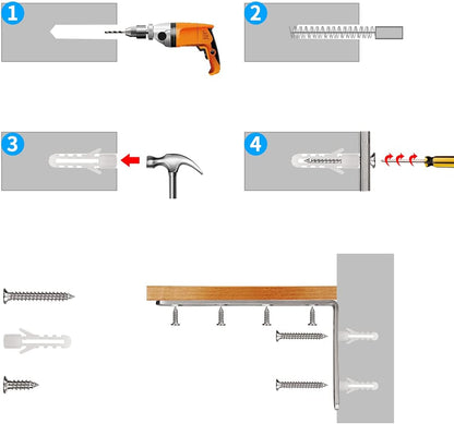 YUMORE_L_Bracket,_5"_x_3"_Max_Load:_35lb/15KG_Heavy_Duty_Stainless_Steel_Solid_Shelf_Support_Corner_Brace_Joint_Right_Angle_Bracket,_Pack_of_4