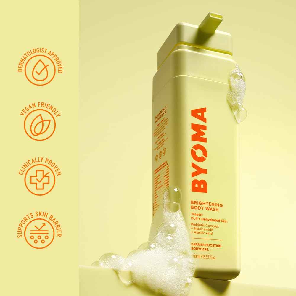 BYOMA Brightening - Creamy Formula with Niacinamide & Azelaic Acid for Dull, Dehydrated Skin - Brightens & Evens Tone - Skin Barrier Repair - 16.9 Fl. Oz