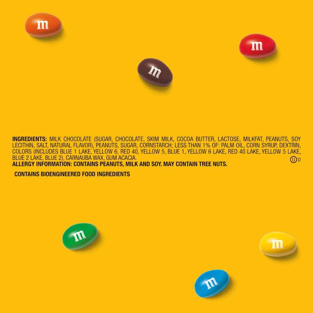 M&M'S Peanut Milk Chocolate Candy Bulk Pack, Party Size, 38 oz Bag, Easter Basket Stuffers