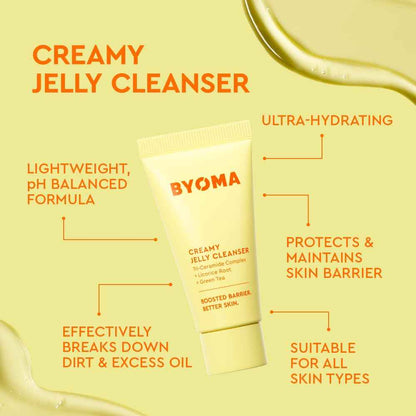 BYOMA So Hydrating Set - Barrier Repair Skincare Set - Creamy Jelly Cleanser, Hydrating Face Serum & Ceramide Face Moisturizer for Dry Skin - Anti Wrinkle, Alcohol Free Skin Care - 30ml, 15ml, 15ml