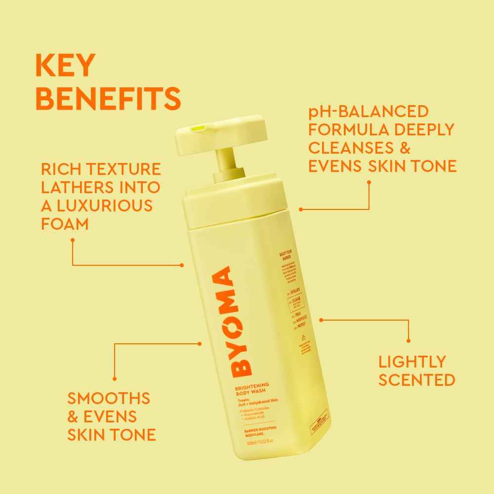 BYOMA Brightening - Creamy Formula with Niacinamide & Azelaic Acid for Dull, Dehydrated Skin - Brightens & Evens Tone - Skin Barrier Repair - 16.9 Fl. Oz