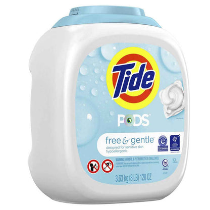 Tide Pods Free & Gentle Laundry Detergent Soap Pacs, Tide Pods Laundry Detergent (Packaging May Vary)