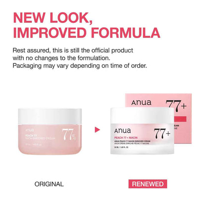 ANUA Peach Niacinamide Cream, Hydrating Face Moisturizer with Collagen, Vitamin B12, Ceramide & Panthenol, Barrier Repair for Dry Skin, Glowing Glass Skin, Korean Skincare, 1.69 fl.oz.