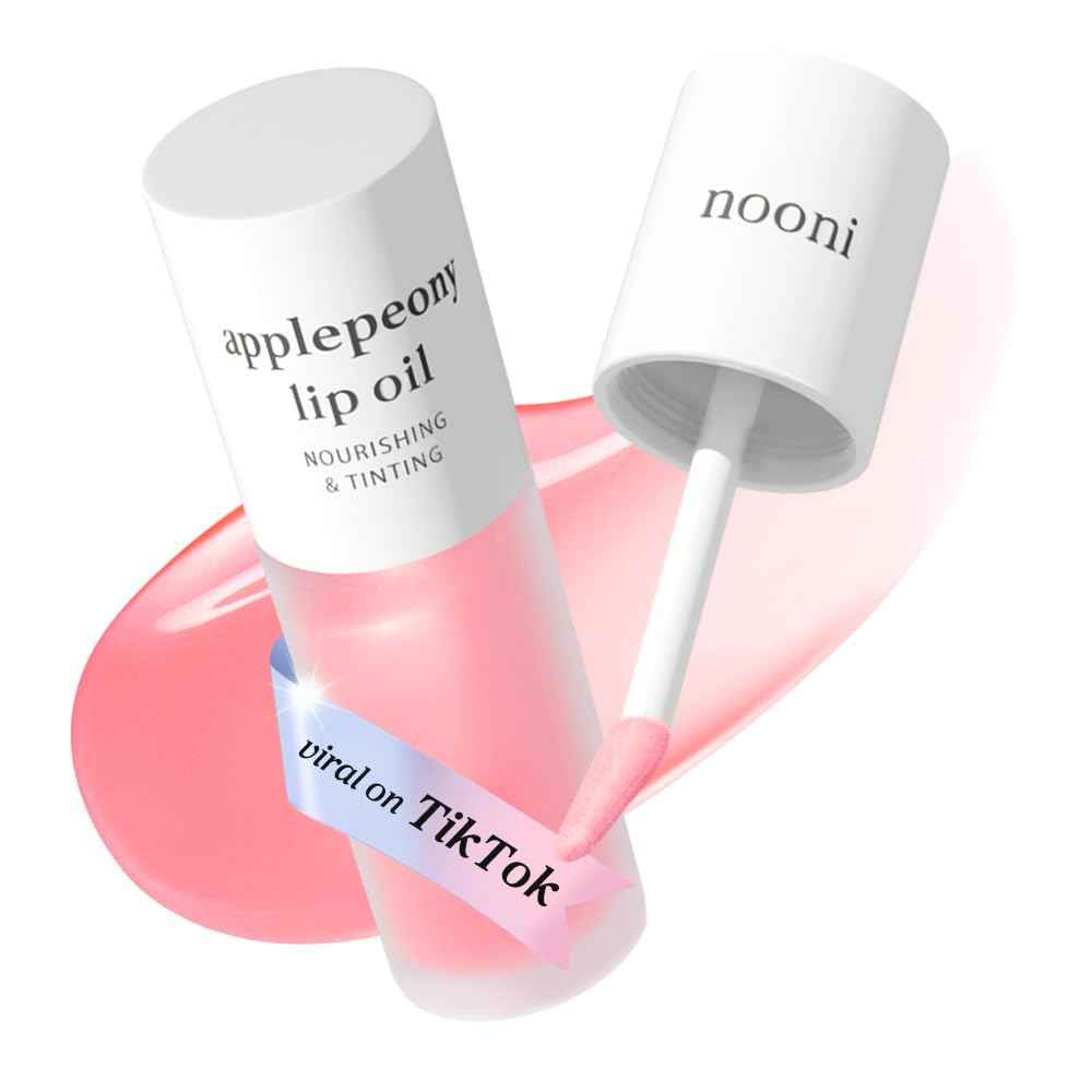 NOONI Korean Lip Oil | Long-Lasting, Moisturizing, Plumping, Revitalizing for Dry Lips, Waterproof, No Peel Off, Korean Tint, Hydrating Lip Stain, Nourishing Crystal Clear, 0.12 FL Oz