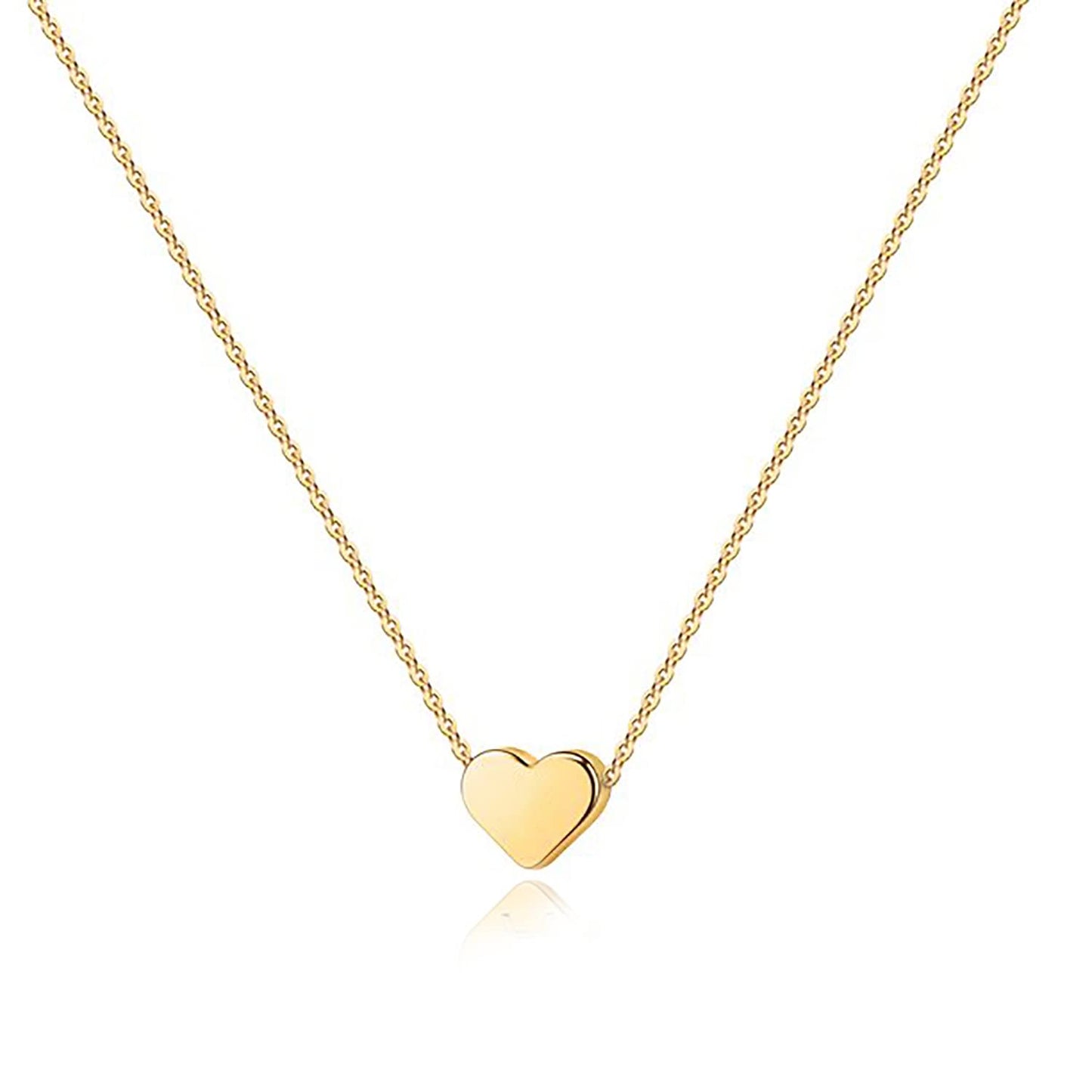 PAVOI 14K Gold Plated Cubic Zirconia Heart Necklace | Cute Dainty Love Pendant Necklaces for Women - Valentines Day Trendy Jewelry