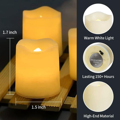SHYMERY_Flameless_Votive_Candles,Flameless_Flickering_Electric_Fake_Candle,24_Pack_200+Hour_Battery_Operated_LED_Tea_Lights_in_Warm_White_for_Wedding,_Table,_Halloween,Christmas_Decorations_1.5"X1.7"