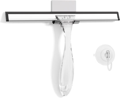 AmazerBath_Shower_Squeegee_for_Glass_Doors,_All-Purpose_Squeegee_with_Suction_Hook_&_Adhesive_Hook,_Clear_Squeegee_for_Shower_Glass,_Windows,_Mirrors,_Tiles_and_Car_Windows_-_10_Inches,_Clear