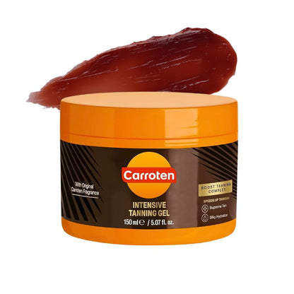 Carroten Intensive Tanning Gel | Browning Tan Accelerator | Non-Greasy, Water-Resistant with Carrot and Coconut Oil | Vitamin A &amp;amp; E For Moisture &amp;amp; Hydration | Made in Greece | 5 Fl Oz