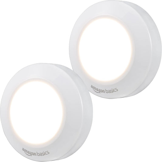 Amazon_Basics_LED_Puck_Lights,_Battery_Operated,_50_Lumens_2_Pack,_Tap_Light,_Stick_on_Lights,_Under_Cabinet_Lighting,_Ideal_for_Kitchen_Cabinets,_Closets,_Garage_and_More,_White