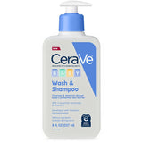 CeraVe Baby Wash & Shampoo, Tear-Free 2-in-1 Bath Wash for Hair & Skin, with Vitamin E, Fragrance-Free, Paraben-Free, Dye-Free, Phthalates-Free, Sulfate-Free