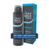 Dove Men+Care Anti-Perspirant Spray Clean Comfort Maximum Sweat Protection 96-Hour Comfort 3.8 oz