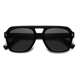SOJOS Retro Thick Polarized Aviator Sunglasses for Women Men, Large Trendy Bold Square Pilot Shades