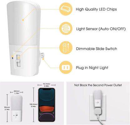 LOHAS_Plug_in_Night_Light,_Dimmable_LED_Night_Lights_With_Dusk_to_Dawn_Sensor,_Soft_White_3000K_Sleep_Nightlight,_Adjustable_Brightness_5-80lm_Mini_Light_for_Nursery_Kids_Room_Hallway_Kitchen,_2_Pack