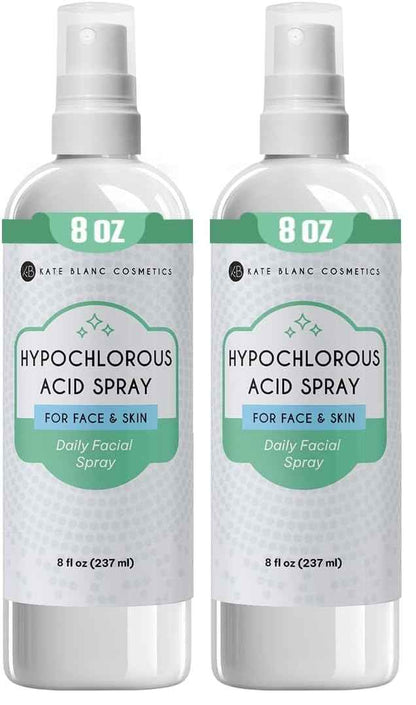 Kate Blanc Cosmetics Hypochlorous Acid Spray for Face and Skin. Gentle Facial Cleanser for Acne-Prone & Sensitive Skin with .02% HOCl