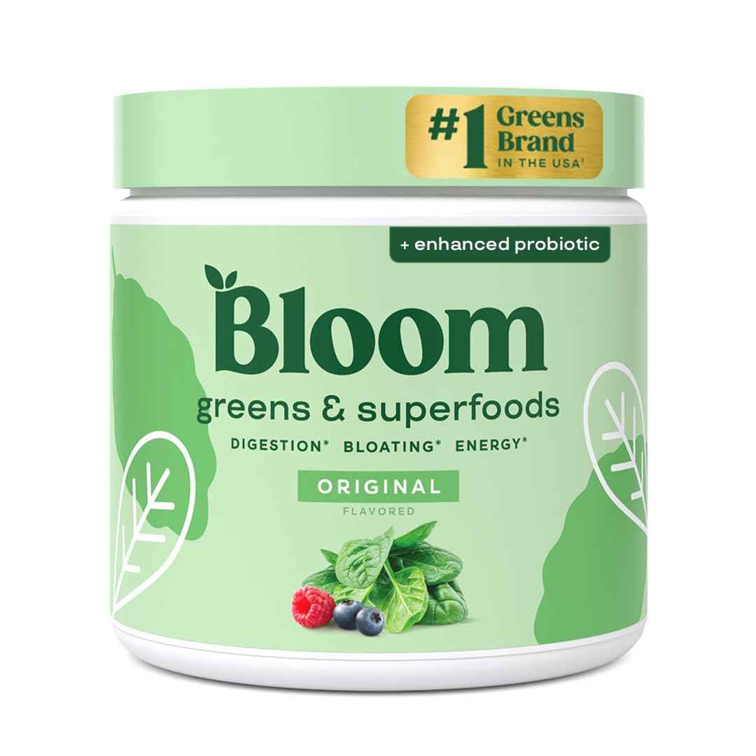 Bloom Nutrition Superfood Greens Powder, Digestive Enzymes with Probiotics and Prebiotics, Gut Health, Bloating Relief for Women, Chlorella, Green Juice Mix with Beet Root Powder