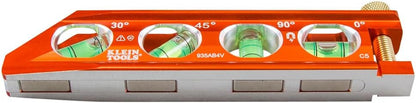 Klein_Tools_935AB4V_Level,_6-Inch_Magnetic_Torpedo_and_Conduit_Level_with_0/30/45/90_Degree_Vials,_V-Groove_and_Magnet_Track,_High_Visibility_Orange