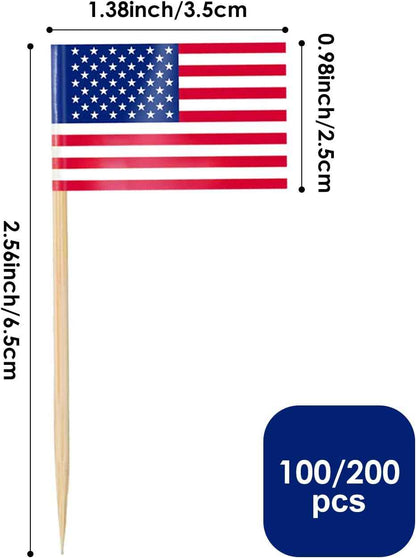 AhfuLife Different Countries Toothpick Flag, 100 Pcs Mini Flags on Sticks for World Cup, Flag Cupcake Toppers for Olympics Party Decorations, International Toothpick Flags Cocktail Picks