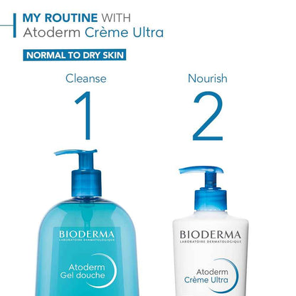 Bioderma Atoderm Ultra Cream Duo Pack, Hydrating Body Moisturizer for Normal to Dry Sensitive Skin