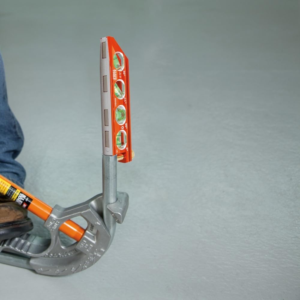 Klein_Tools_935AB4V_Level,_6-Inch_Magnetic_Torpedo_and_Conduit_Level_with_0/30/45/90_Degree_Vials,_V-Groove_and_Magnet_Track,_High_Visibility_Orange