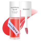 NOONI Vegan Oil - Appleblacktea | Lip Stain, Enriching, Tinting Dry Lips with Apple Seed Oil, Sweet Almond Oil, Vegan, 0.12 Fl. Oz. (Sheer Black Tea)