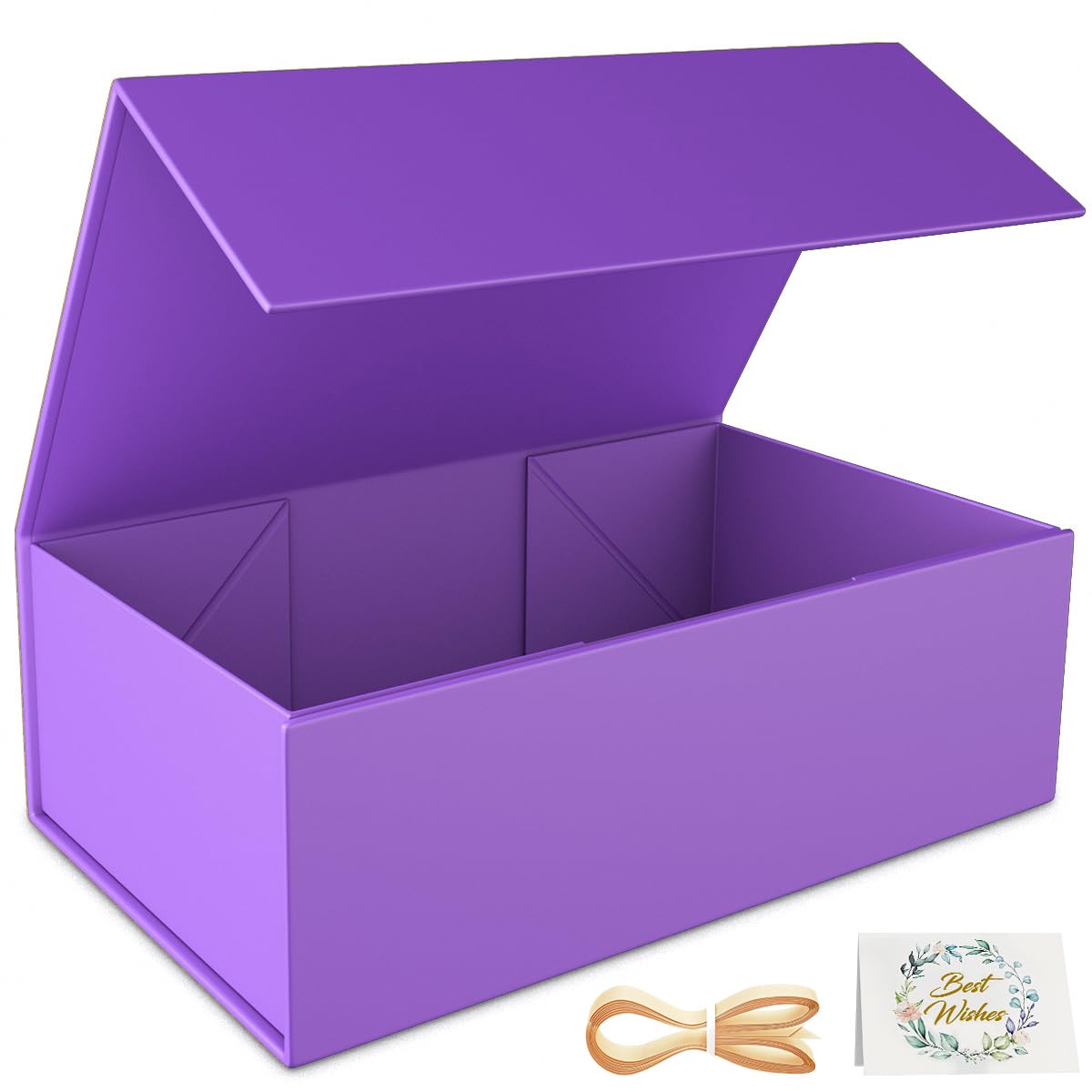 RYDDOY Purple Gift Box, 9.5x6x3&amp;#39;&amp;#39; Gift box for Presents with Lids Magnetic Closure Rectangle Collapsible for Bridesmaid Proposal Box, Wedding, Christmas, Halloween, Birthday Gift Packging