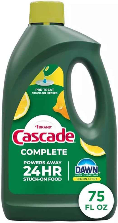 Cascade Complete Dishwasher Detergent Liquid Gel, Dish Detergent, Dishwasher Soap