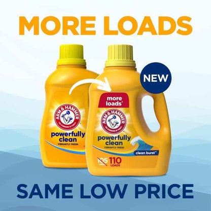 ARM & HAMMER Clean Burst, 110 Loads Liquid Laundry Detergent, 110 fl oz