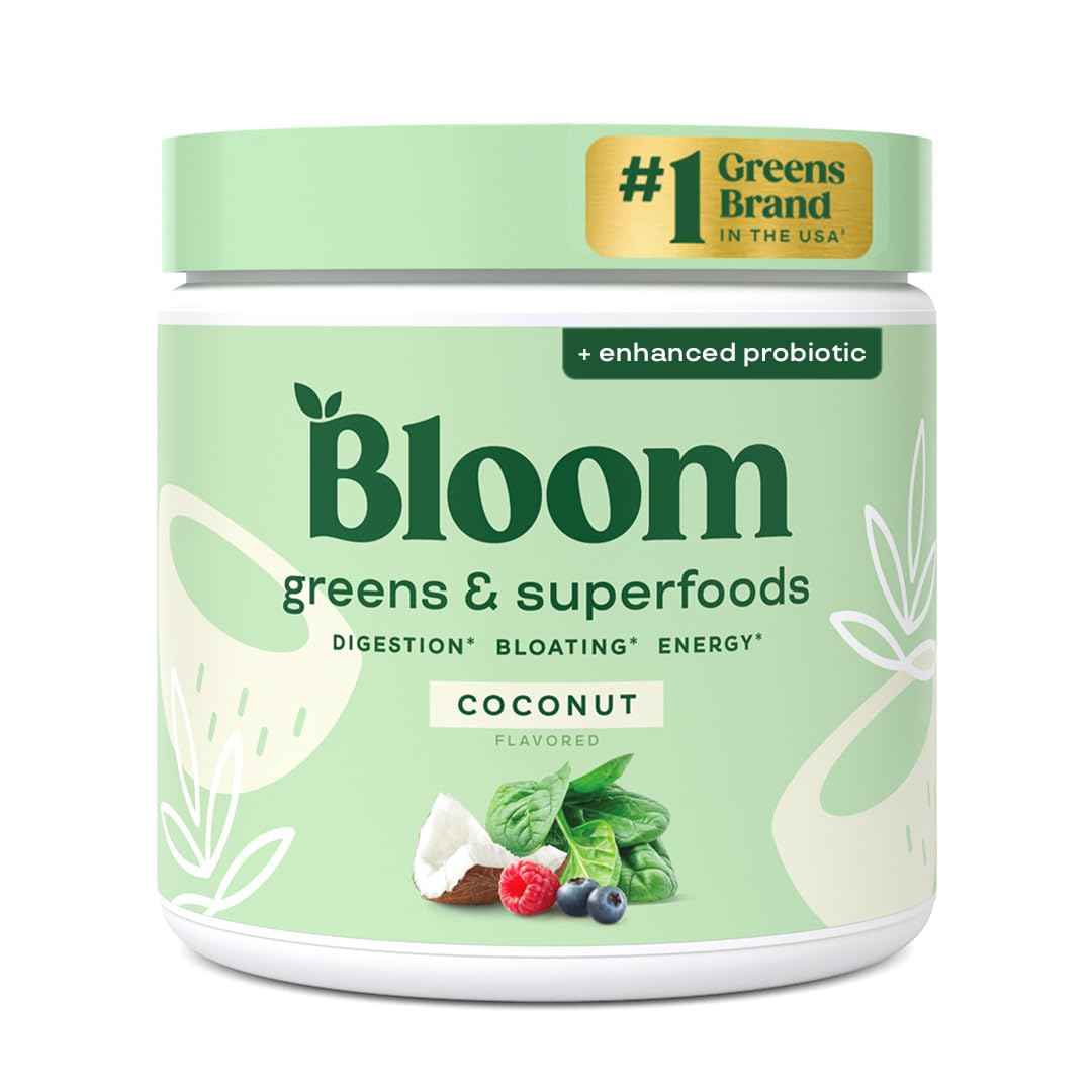 Bloom Nutrition Superfood Greens Powder, Digestive Enzymes with Probiotics and Prebiotics, Gut Health, Bloating Relief for Women, Chlorella, Green Juice Mix with Beet Root Powder