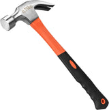 8/16/24oz Straight Rip Fiberglass General Purpose Claw Hammer, with Smooth Face & Non-slip Grip