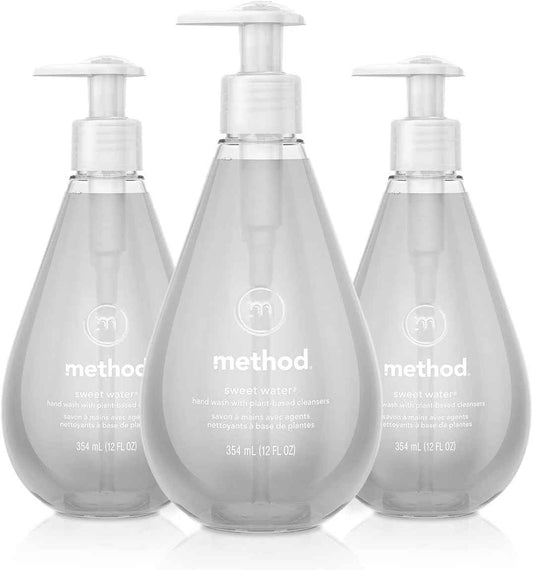 Method Gel Hand Soap, Sweet Water, 12 fl oz (Pack of 3)