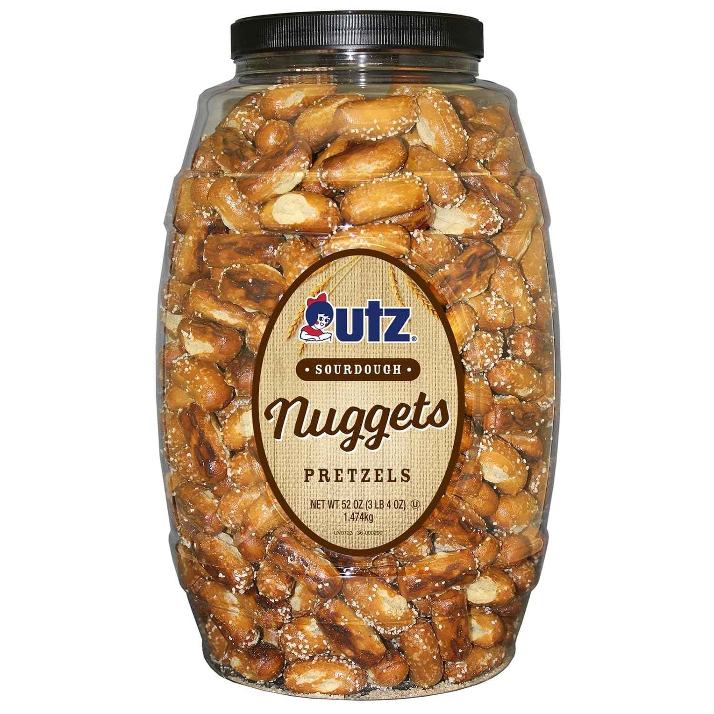Utz Sourdough Pretzel Nuggets 52 oz Barrel – Guilt-Free Zero Cholesterol Late Night Snack with Peanut Butter Filling