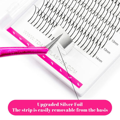 TDANCE_Premade_Spikes_Eyelash_Extension_Supplies_Thickness_0.07_D_Curl_Mix_14-19mm_Matte_Black_Eyelash_Extensions_Spikes_Fans(Spikes,D-0.07,14-19mm)_Korean_Makeup_Cosmetic_Eyelashes_Extensions