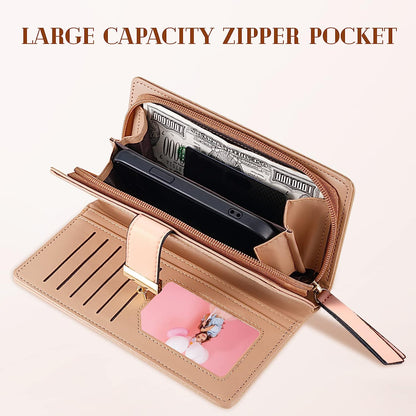 Women's_Long_Leaf_Bifold_Wallet_Leather_Card_Holder_Purse_Zipper_Buckle_Elegant_Clutch_Wallet_Handbag_for_Women_-_Pink_wallet_for