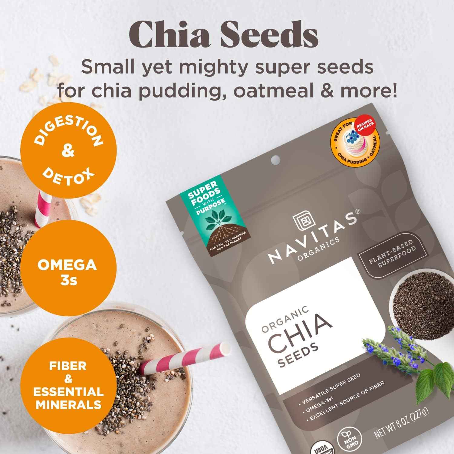 Navitas Organics Chia Seeds – Single Ingredient Organic Superfood for a Clean Uncluttered Pantry