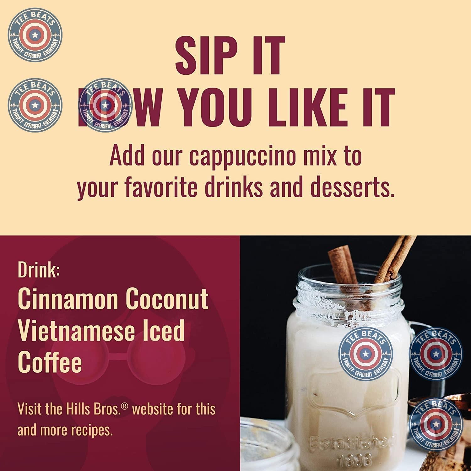 Hills_Bros._Instant_Cappuccino_Mix,_Sugar_Free_French_Vanilla_–_Convenient_and_Versatile,_Instant_Hot_or_Iced_Coffee,_Frothy_&_Rich_Vanilla_Flavor_-_Just_Add_Water