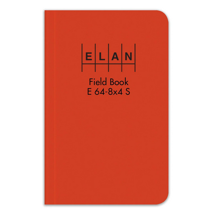 Elan_Publishing_Company_-_E64-8x4S_Org_SewnField_Surveying_Book_4_5/8_x_7_1/4_Orange_Stiff_Cover